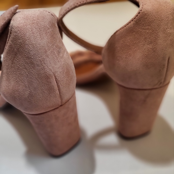 NWOT Coach Heel Link Peony Pink Suede Heeled Sandals - Picture 5 of 7